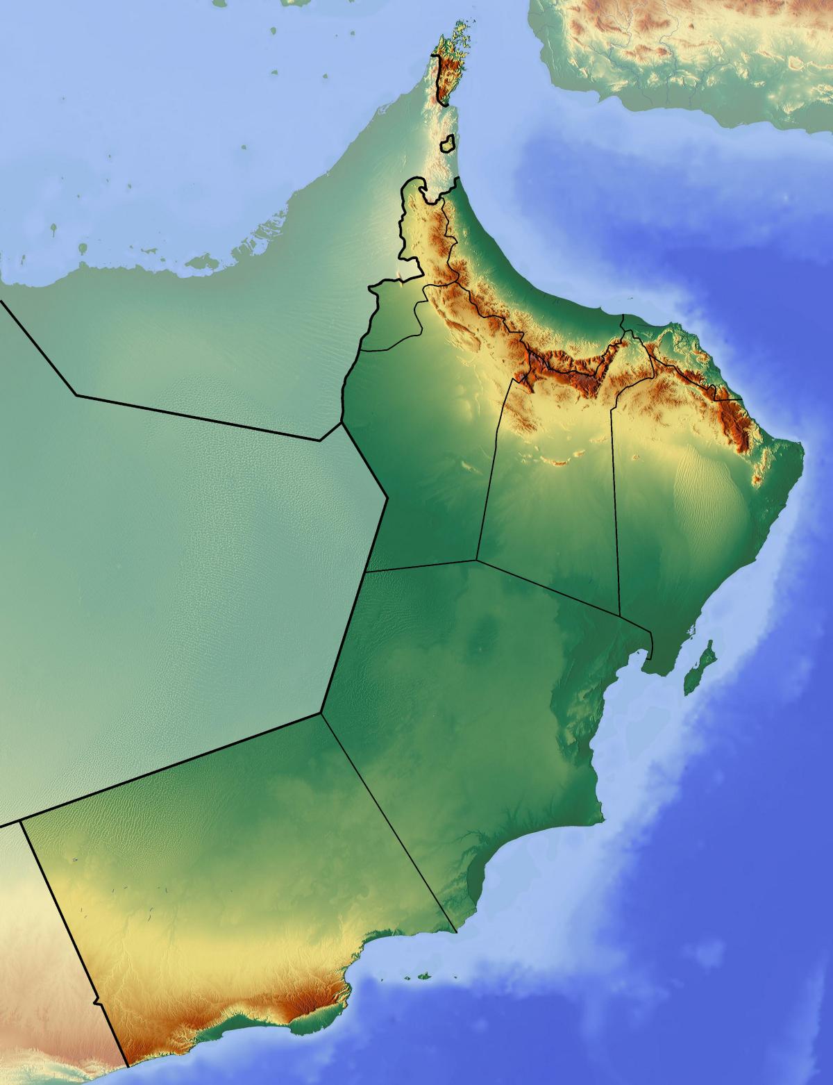 kart Oman topoqrafik