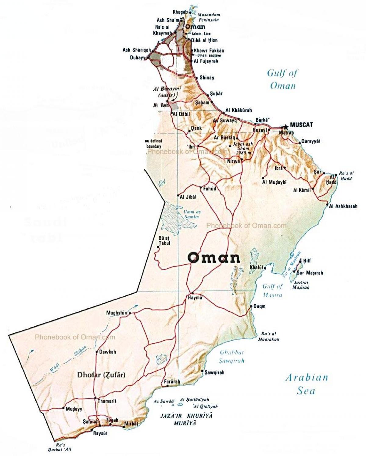 Oman ölkə xəritəsi